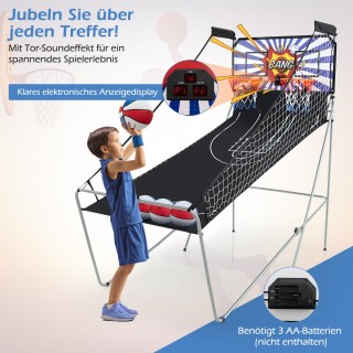 Costway  Πτυσσόμενο Παιδικό Παιχνίδι Μπάσκετ με Διπλή Μπασκέτα SP38...