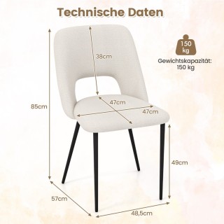 Costway  Σετ 2 Καρεκλών με Μοντέρνο Σχεδιασμό και Πολυτελές Βελούδι...