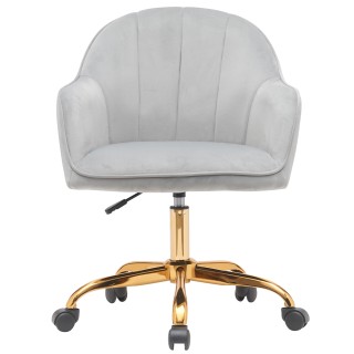 Καρέκλα Γραφείου Βελούδινη με Χρυσή Βάση 54.5 x 63 x 79.5 - 89.5cm ...