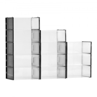 VEVOR Στοίβαξιμα Μαύρα Κουτιά Αποθήκευσης Παπουτσιών 12 τεμ. Νούμερ...