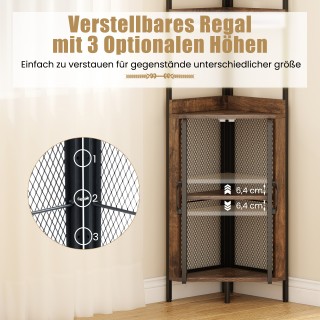 Costway Ράφι με Ντουλάπι & Πόρτες & Μεταλλικό Πλαίσιο Ελεύθερο Βιβλ...