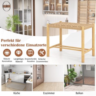 Costway Σετ 2 Κομψών Σκαμπό/Μπαρ Σκαμπό από Ξύλο Καουτσουκόδεντρου... Costway Σετ 2 Κομψών Σκαμπό/Μπαρ Σκαμπό από Ξύλο Καουτσουκόδεντρου...