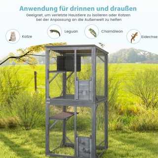 Costway Υπαίθριο Χειμερινό Σπιτάκι Γάτας με Ανθεκτική Κατασκευή PV1...