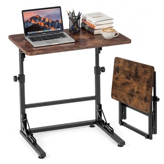 Costway Ρυθμιζόμενο σε ύψος πτυσσόμενο τραπεζάκι κρεβατιού σε σχήμα...