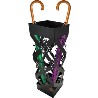 BAKAJI Μαύρη Τετράγωνη Ομπρελοθήκη για Είσοδο Σχέδιο Λουλούδια Ομπ... BAKAJI Μαύρη Τετράγωνη Ομπρελοθήκη για Είσοδο Σχέδιο Λουλούδια Ομπ...