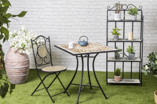 Galileo Εξωτερική μεταλλική ραφιέρα με 4 ράφια και κεραμικό διακοσμ...