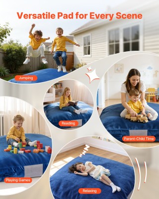 VEVOR Μαξιλάρι Αφρού 1500 x 1500 mm για Παιδιά – Αφαιρούμενο Κάλυμμ...