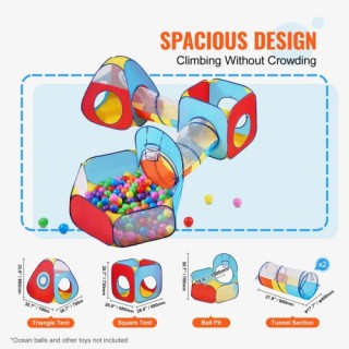 Παιδική Σκηνή Παιχνιδιού 5 σε 1 με Τούνελ & Μπασκέτα - VEVOR PPSDZ... Παιδική Σκηνή Παιχνιδιού 5 σε 1 με Τούνελ & Μπασκέτα - VEVOR PPSDZ...
