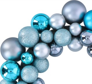 BAKAJI  Χριστουγεννιάτικο Στεφάνι με Μπάλες για Πόρτα Στεφάνι Χριστ...