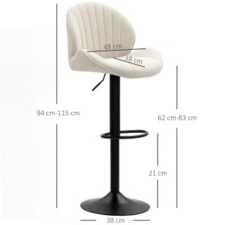 HOMCOM Σετ 2 Σκαμπό Μπαρ Κοχυλιού με Υποπόδιο, σε Ύφασμα Εφέ Σενίλ,... HOMCOM Σετ 2 Σκαμπό Μπαρ Κοχυλιού με Υποπόδιο, σε Ύφασμα Εφέ Σενίλ,...