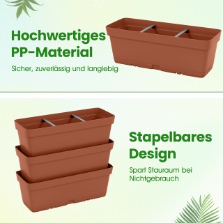 Costway 6 Κασπώ με Σύστημα Αποστράγγισης για Κάθετη Φύτευση, Καφέ H...