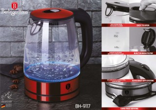 Berlinger Haus Γυάλινος Ηλεκτρικός Βραστήρας 2200W 1.7lt με Led Φωτ...