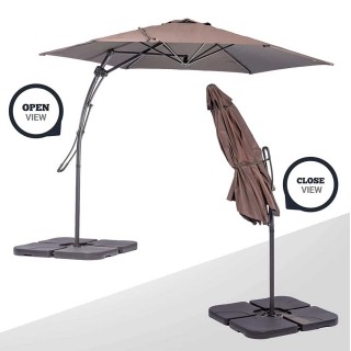 BAKAJI  Ομπρέλα Κήπου Τορτόρα Εκκεντρωμένη 3 x 3 μ. Βάση σε Σχήμα Σ...