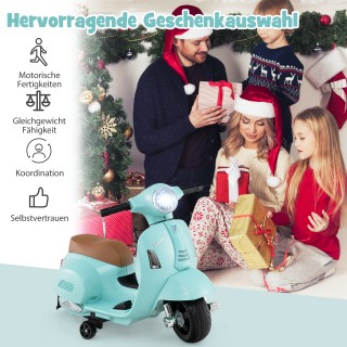 Costway  Αδειοδοτημένο Παιδικό Ηλεκτρο-Βέσπα 6V με LED Φώτα - Μπλε ...