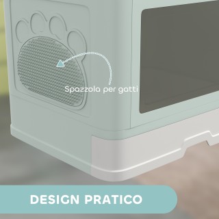 PawHut Κλειστή Λεκάνη Απορριμάτων για Γάτες με Καπάκι και Διπλή Είσ... PawHut Κλειστή Λεκάνη Απορριμάτων για Γάτες με Καπάκι και Διπλή Είσ...