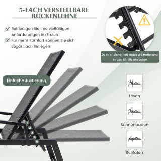 Costway Ξαπλώστρα Κήπου Rattan με Ρυθμιζόμενη Πλάτη και Μπράτσα 16... Costway Ξαπλώστρα Κήπου Rattan με Ρυθμιζόμενη Πλάτη και Μπράτσα 16...