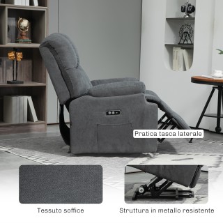 HOMCOM Πολυθρόνα Ανύψωσης με Υποπόδιο και Τηλεχειριστήριο, από Ύφα... HOMCOM Πολυθρόνα Ανύψωσης με Υποπόδιο και Τηλεχειριστήριο, από Ύφα...