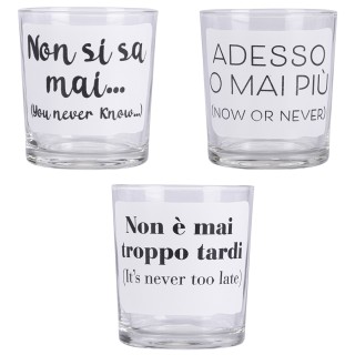 Galileo Σετ 3 Ποτηριών Νερού 270 ml από Γυαλί με Επιγραφή Sibilla 5... Galileo Σετ 3 Ποτηριών Νερού 270 ml από Γυαλί με Επιγραφή Sibilla 5...