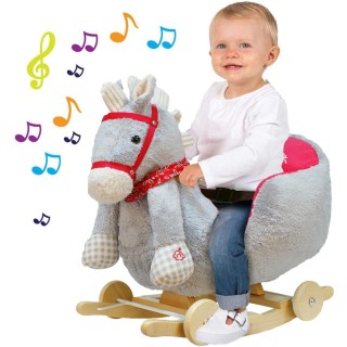 BAKAJI Ξύλινο κουνιστό άλογο με ρόδες και ήχους Πόνι Καρεκλάκι Γκρ... BAKAJI Ξύλινο κουνιστό άλογο με ρόδες και ήχους Πόνι Καρεκλάκι Γκρ...