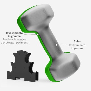 SPORTNOW Σετ με Βάρη Χειρός με Στήριγμα, 6 Συνολικά Βάρη 2x1 kg, 2x...