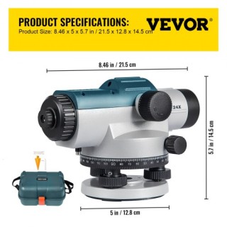 VEVOR Αυτόματο Οπτικό Επίπεδο 24X, 40mm με Μαγνητικό Αποσβεστήρα κ... VEVOR Αυτόματο Οπτικό Επίπεδο 24X, 40mm με Μαγνητικό Αποσβεστήρα κ...