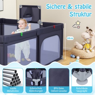 Costway Βρεφικό Πάρκο Παιχνιδιού με Μπάσκετ & Ποδοσφαιρικά Δίχτυα σ...