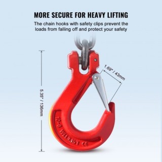 Αλυσίδα Ανύψωσης 4 Σκέλη 3/8 x 10 VEVOR G80 με Γάντζους 18400 lbs  ...