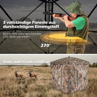 Costway Διαφανές Σκηνικό Καμουφλάζ 270° Pop-Up από Ανθεκτικό Οξφόρδ...