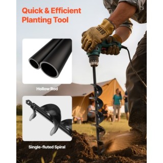 VEVOR Σπειροειδές Τρυπάνι Γης 8x60cm για Γλάστρες LXZZT1G80MM6E08ZC...