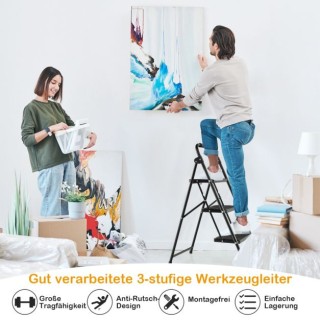 Σιδερένια Πτυσσόμενη Σκάλα με 3 Σκαλοπάτια 64 x 39 x 90 cm Costway... Σιδερένια Πτυσσόμενη Σκάλα με 3 Σκαλοπάτια 64 x 39 x 90 cm Costway...