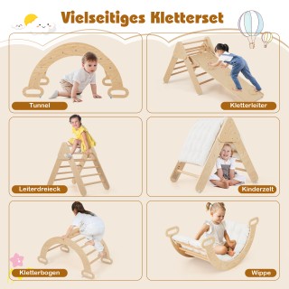 Costway Πολυλειτουργικό Ορειβατικό Τρίγωνο με Τσουλήθρα και Αναρριχ...