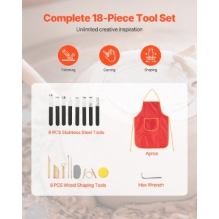 VEVOR Κεραμικός Τροχός 35 εκ. με Μεταβλητή Ταχύτητα 60-300RPM Μπλε ...