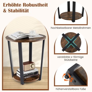 Costway Βιομηχανικό Στρογγυλό Βοηθητικό Τραπέζι με Διπλή Επιφάνεια... Costway Βιομηχανικό Στρογγυλό Βοηθητικό Τραπέζι με Διπλή Επιφάνεια...