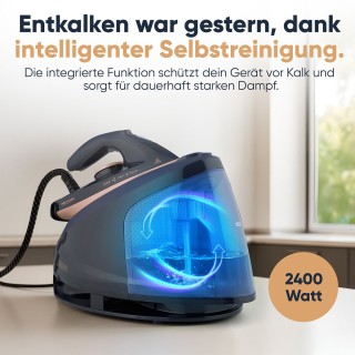 Σύστημα Σιδερώματος με Ατμό 2400W 4 bar με Κεραμική Σόλα - Μπλε/Ros...