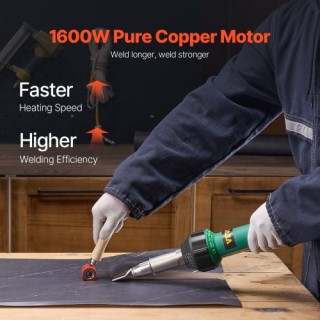 VEVOR Πλαστικός Συγκολλητής Θερμού Αέρα 1600W με 4 Αξεσουάρ PVCBR... VEVOR Πλαστικός Συγκολλητής Θερμού Αέρα 1600W με 4 Αξεσουάρ PVCBR...