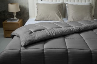 Διπλό Πάπλωμα 200 x 200 cm Ριγέ - Ανθρακί 8720604888645 SleepMed Διπλό Πάπλωμα 200 x 200 cm Ριγέ - Ανθρακί 8720604888645 SleepMed