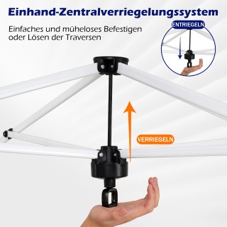 Costway Πτυσσόμενο κιόσκι κήπου Pop-Up 3 x 3 μ. μπλε με 4 σακιά άμμ...