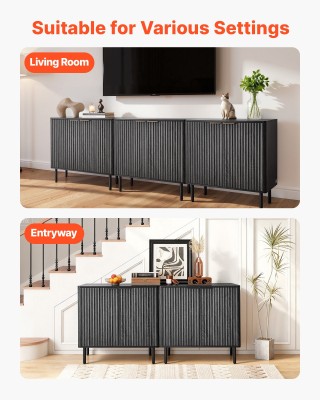 VEVOR Μαύρο Μπουφέ-Ντουλάπι Καφέ 80 x 37.5 x 80 cm με Πτυχωτή Επιφά... VEVOR Μαύρο Μπουφέ-Ντουλάπι Καφέ 80 x 37.5 x 80 cm με Πτυχωτή Επιφά...