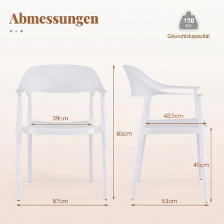 Costway Στοιβαζόμενες λευκές πλαστικές καρέκλες τραπεζαρίας και κου... Costway Στοιβαζόμενες λευκές πλαστικές καρέκλες τραπεζαρίας και κου...