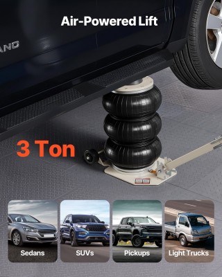 VEVOR Αεροϋποστηρικτήρας 3 Τόνων με Ρυθμιζόμενη Λαβή & Λαστιχένιο Σ...