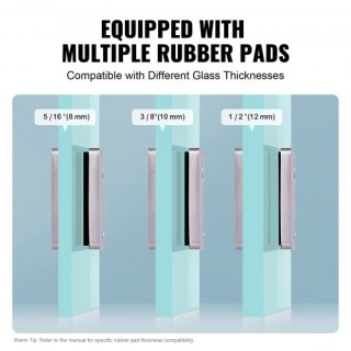 Σετ 4 Τεμαχίων Σφιγκτήρες Γυαλιού VEVOR για Κάγκελα (0.31-0.47) Αση...