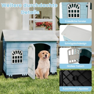 Costway Πλαστική Σκυλόσπιτα με Αδιάβροχη Πόρτα και Παράθυρα για Μικ... Costway Πλαστική Σκυλόσπιτα με Αδιάβροχη Πόρτα και Παράθυρα για Μικ...