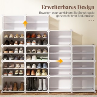 Costway Οργανωτής Παπουτσιών 8 Επιπέδων με Αποσπώμενα Ράφια για 32 ...