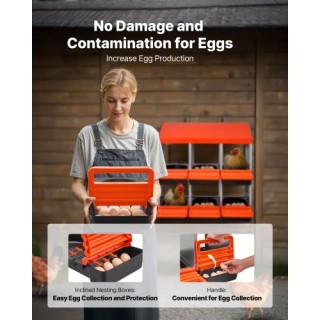 VEVOR Δύο Επιπέδων Μεταλλικές Φωλιές Αυγών με 6 Διαμερίσματα για Κό...