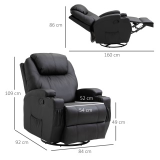 Καρέκλα Μασάζ με 5 Λειτουργίες 84 x 92 x 109 cm HOMCOM 700-029V03BK