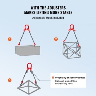 Αλυσίδα Ανύψωσης VEVOR 3/8 x 6 με 2 Σκέλη και Γάντζους 11000 lbs  D...