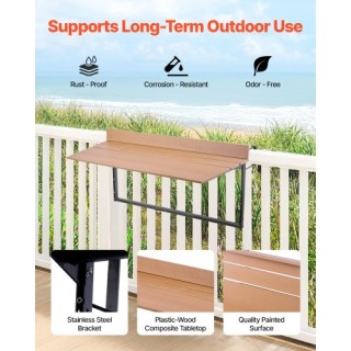 VEVOR Ρυθμιζόμενο Τραπέζι Μπαλκονιού 15 x 39 in FXGZFM15INCH2IBS1V0