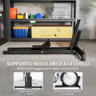HOMCOM Ρυθμιζόμενη Βάση Μπλοκαρίσματος Μοτοσυκλέτας για Τροχούς Ø34... HOMCOM Ρυθμιζόμενη Βάση Μπλοκαρίσματος Μοτοσυκλέτας για Τροχούς Ø34...