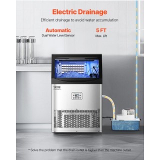 VEVOR Εμπορική Παγομηχανή Ελεύθερης Τοποθέτησης 90lbs/24H ZHSKU0000... VEVOR Εμπορική Παγομηχανή Ελεύθερης Τοποθέτησης 90lbs/24H ZHSKU0000...