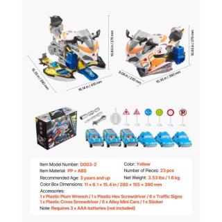 VEVOR Σετ Παιχνιδιού Μηχανής με Αποσπώμενα Μέρη, Φώτα & Ήχους για Π...